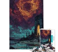 1000 Pieces Jigsaws Adults Puzzles Gifts Fantasy Landscape with Ruin And Eclipse Help The Brain Exercise But Fun And Humorous Educational Game for Age 14+ Game (50x75cm)