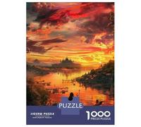 1000 Pieces Jigsaws Adults Puzzles Gifts Fantasy Sunset Landscape Puzzles for Adults Toy Wall Decor Perfect Decoration Challenging To Complete 38x26cm/1000pcs