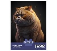 1000 Pieces Jigsaws Adults Puzzles Gifts FAT CAT ORANGE Jigsaws for Adults Relaxing Games Wall Decoration Birthday Present, Gifts, 52x38cm/1000pcs