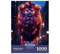 1000 Pieces Jigsaws Adults Puzzles Gifts Fiery Lion in Urban Setting Puzzles for Adults Brain Teaser Game Analysis And Logic Birthday Present, Gifts, 38x26cm/1000pcs