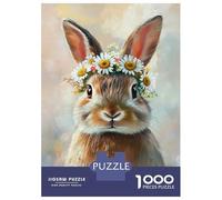 1000 Pieces Jigsaws Adults Puzzles Gifts Floral Bunny Portrait Puzzles for Adults Brain Teaser Game Analysis And Logic Birthday Present, Gifts, 70x50cm/1000pcs