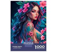 1000 Pieces Jigsaws Adults Puzzles Gifts Flower Nude Girl Jigsaw for Adults Brain Teaser Game Perfect Decoration Challenging To Complete 52x38cm/1000pcs