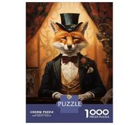 1000 Pieces Jigsaws Adults Puzzles Gifts Fox in A Tuxedo Jigsaw Puzzle Anti-Stress Toys Difficult Challenge Birthday Present, Gifts, 70x50cm/1000pcs