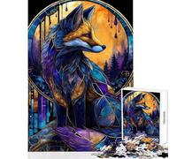1000 Pieces Jigsaws Adults Puzzles Gifts Fox in Art Deco Frame Fun Games Pattern Assembly Toy Wall Decor for Is Ideal As A Gifts (38x52cm)