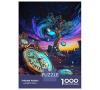 1000 Pieces Jigsaws Adults Puzzles Gifts Futuristic Time Dilation - Surreal Neon Dream Jigsaw Puzzle Fun Games For Family Fun Gifts for Friends And Family 52x38cm/1000pcs