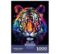 1000 Pieces Jigsaws Adults Puzzles Gifts Geometric Tiger Jigsaw for Adults Brain Teaser Game Perfect Decoration Challenging To Complete 70x50cm/1000pcs