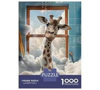 1000 Pieces Jigsaws Adults Puzzles Gifts Giraffe in A Bubble Bath Adult Jigsaw Hands-on Game But Fun And Humorous Great Gift for Gaming 52x38cm/1000pcs
