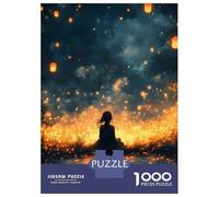 1000 Pieces Jigsaws Adults Puzzles Gifts Girl Watching Lanterns Over Water Puzzle for Adults Hands-on Game Analysis And Logic Challenging To Complete 52x38cm/1000pcs