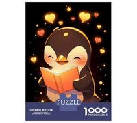 1000 Pieces Jigsaws Adults Puzzles Gifts Gold Penguin Book Reader Puzzle for Adults Relax Games For Family Fun Gifts for Friends And Family 38x26cm/1000pcs