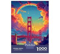 1000 Pieces Jigsaws Adults Puzzles Gifts Golden Gate Pride Puzzles for Adults Brain Teaser Game Analysis And Logic Birthday Present, Gifts, 70x50cm/1000pcs