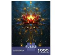 1000 Pieces Jigsaws Adults Puzzles Gifts Golden Lotus Mandala Jigsaw for Adults Relaxing Games Difficult Challenge Birthday Present, Gifts, 38x26cm/1000pcs