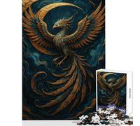 1000 Pieces Jigsaws Adults Puzzles Gifts Golden Phoenix Rising Fun Games Pattern Assembly Toy Wall Decor for Is Ideal As A Gifts (50x75cm)