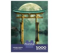 1000 Pieces Jigsaws Adults Puzzles Gifts Golden Torii Gate Under Moon Puzzle for Adults Relax Games Hand Speed Race Birthday Present, Gifts, 38x26cm/1000pcs