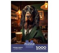 1000 Pieces Jigsaws Adults Puzzles Gifts Gordon Setter in The Pub Jigsaw Fun Games Precision Cutting Gifts for Friends And Family 52x38cm/1000pcs