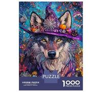 1000 Pieces Jigsaws Adults Puzzles Gifts Halloween Wolf Magic Jigsaw for Adults Brain Teaser Game Perfect Decoration Challenging To Complete 52x38cm/1000pcs