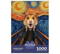 1000 Pieces Jigsaws Adults Puzzles Gifts Hamster Scream Art Puzzle for Adults Relax Games Hand Speed Race Birthday Present, Gifts, 52x38cm/1000pcs