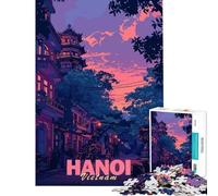 1000 Pieces Jigsaws Adults Puzzles Gifts Hanoi Sunset Street Jigsaw Puzzle Relaxing Games Analysis And Logic Great Gifts for Gaming (Size 75x50cm)