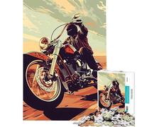 1000 Pieces Jigsaws Adults Puzzles Gifts Harley Rider Sunset Help The Brain Exercise But Fun And Humorous Educational Game for Age 14+ Game (38x52cm)