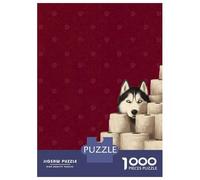 1000 Pieces Jigsaws Adults Puzzles Gifts Husky And Toilet Paper Mountain Husky Bathroom Decor Jigsaws for Adults Fun Games For Family Fun Great Gift for Gaming 38x26cm/1000pcs