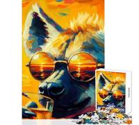 1000 Pieces Jigsaws Adults Puzzles Gifts Hyena Sunset Chill Educational Game Staycation Kill Time Home Decoration Toys for Is Ideal As A Gifts (38X52CM)