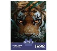 1000 Pieces Jigsaws Adults Puzzles Gifts Intense Tiger Gaze in Jungle Jigsaw for Adults Brain Teaser Game Perfect Decoration Challenging To Complete 52x38cm/1000pcs