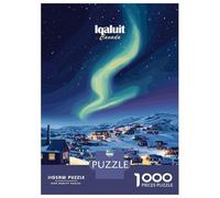 1000 Pieces Jigsaws Adults Puzzles Gifts Iqaluit Aurora Borealis Puzzles for Adults Fun Games Staycation Kill Time Birthday Present, Gifts, 70x50cm/1000pcs