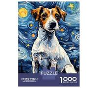 1000 Pieces Jigsaws Adults Puzzles Gifts Jack Russell Terrier Night Puzzle for Adults Hands-on Game Analysis And Logic Challenging To Complete 52x38cm/1000pcs