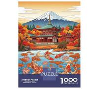 1000 Pieces Jigsaws Adults Puzzles Gifts Japanese Temple Koi Pond And Bear Puzzles for Adults DIY Toys Home Decoration Gifts for Friends And Family 38x26cm/1000pcs