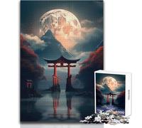 1000 Pieces Jigsaws Adults Puzzles Gifts Japanese Torii Gate Moon Brainteaser Family Games Analysis And Logic DIY Toys Size 50x75cm