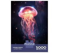 1000 Pieces Jigsaws Adults Puzzles Gifts Jellyfish in Space Puzzles for Adults Fun Games Staycation Kill Time Birthday Present, Gifts, 52x38cm/1000pcs