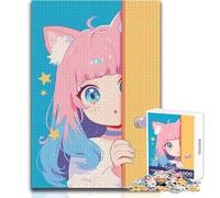 1000 Pieces Jigsaws Adults Puzzles Gifts Kawaii Anime Girl Peeping Educational Family Game Difficult Challenge Gifts Ideas Size 50x75cm