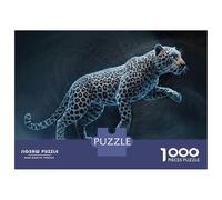 1000 Pieces Jigsaws Adults Puzzles Gifts Leopard in Blue Digital Art Jigsaw for Adults Family Games A Work of Art Gifts for Friends And Family 52x38cm/1000pcs