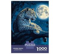 1000 Pieces Jigsaws Adults Puzzles Gifts Leopard Under Moonlight Adult Jigsaw Puzzle Relax Games Analysis And Logic Birthday Present, Gifts, 38x26cm/1000pcs