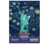 1000 Pieces Jigsaws Adults Puzzles Gifts Liberty Illuminated -1 Jigsaw for Adults Brain Teaser Game Perfect Decoration Challenging To Complete 38x26cm/1000pcs