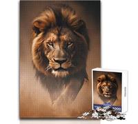 1000 Pieces Jigsaws Adults Puzzles Gifts Lion Hunting Predator Educational Family Game Difficult Challenge Gifts Ideas Size 38x52cm