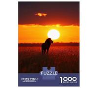 1000 Pieces Jigsaws Adults Puzzles Gifts Lion Silhouette Sunset Puzzles for Adults Brain Teaser Game Analysis And Logic Birthday Present, Gifts, 38x26cm/1000pcs
