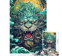 1000 Pieces Jigsaws Adults Puzzles Gifts Lion with Waves And Sun Family Games Improve Memory Educational Toy Interesting Stress Reduction (38X52cm)