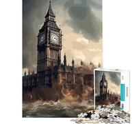 1000 Pieces Jigsaws Adults Puzzles Gifts London Stormy Day Fun at Home Activities, Pattern Assembly DIY Toys for 14+ Puzzle Game Offered (38x52cm)