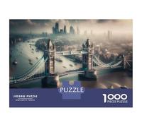 1000 Pieces Jigsaws Adults Puzzles Gifts London Tower Bridge Jigsaw for Adults Brain Teaser Game Perfect Decoration Challenging To Complete 70x50cm/1000pcs