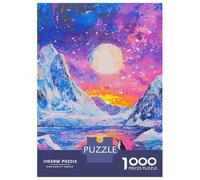 1000 Pieces Jigsaws Adults Puzzles Gifts Lonely Penguin Sunset Jigsaws for Adults Relaxing Games Wall Decoration Birthday Present, Gifts, 52x38cm/1000pcs