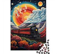 1000 Pieces Jigsaws Adults Puzzles Gifts Magical Train Journey Jigsaw Puzzle Brain Teaser Game Precision Cutting Educational Challenge 70x50cm/1000pcs