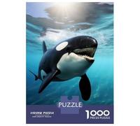 1000 Pieces Jigsaws Adults Puzzles Gifts Majestic Orca Whale Killer Jigsaw Puzzle Brain Teaser Game Precision Cutting Educational Challenge 52x38cm/1000pcs