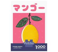 1000 Pieces Jigsaws Adults Puzzles Gifts Mango Illustration Japanese Fruit Retro Art Print Jigsaw for Adults Brain Teaser Game Perfect Decoration Challenging To Complete 70x50cm/1000pcs