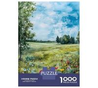 1000 Pieces Jigsaws Adults Puzzles Gifts Meadow Acrylic Painting Puzzles for Adults Fun Games Staycation Kill Time Birthday Present, Gifts, 52x38cm/1000pcs