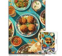 1000 Pieces Jigsaws Adults Puzzles Gifts Middle Eastern Feast Still Life Challenging Game Toys Perfect Decoration Toy Wall Decor Size 38x52cm