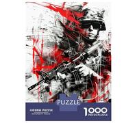 1000 Pieces Jigsaws Adults Puzzles Gifts Military Soldier Black Red Puzzle for Adults Hands-on Game Analysis And Logic Challenging To Complete 52x38cm/1000pcs