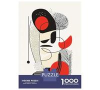1000 Pieces Jigsaws Adults Puzzles Gifts Modern Abstract Face - Geometric Minimalist Wall Art Jigsaws for Adults Anti-Stress Toys Difficult Challenge Challenging To Complete 52x38cm/1000pcs