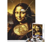 1000 Pieces Jigsaws Adults Puzzles Gifts Mona Lisa Bitcoin Educational Game Staycation Kill Time Home Decoration Toys for Is Ideal As A Gifts (75X50CM)