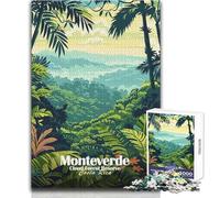 1000 Pieces Jigsaws Adults Puzzles Gifts Monteverde Cloud Forest Reserve, Costa Rica Challenging Game Toys Perfect Decoration Toy Wall Decor Size 38x26cm