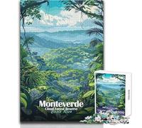 1000 Pieces Jigsaws Adults Puzzles Gifts Monteverde Cloud Forest Reserve, Costa Rica Challenging Game Toys Perfect Decoration Toy Wall Decor Size 38x52cm